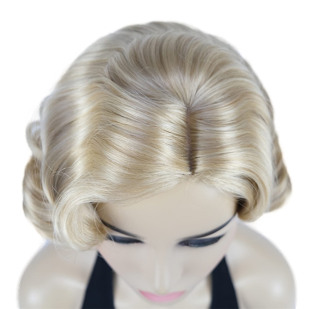 Parrucca Vintage Festa Cosplay Leggera Butterscotch Capelli Corti Ondulati Flapper Accessorio Parrucca Halloween del 2025 a $19.49 –P7