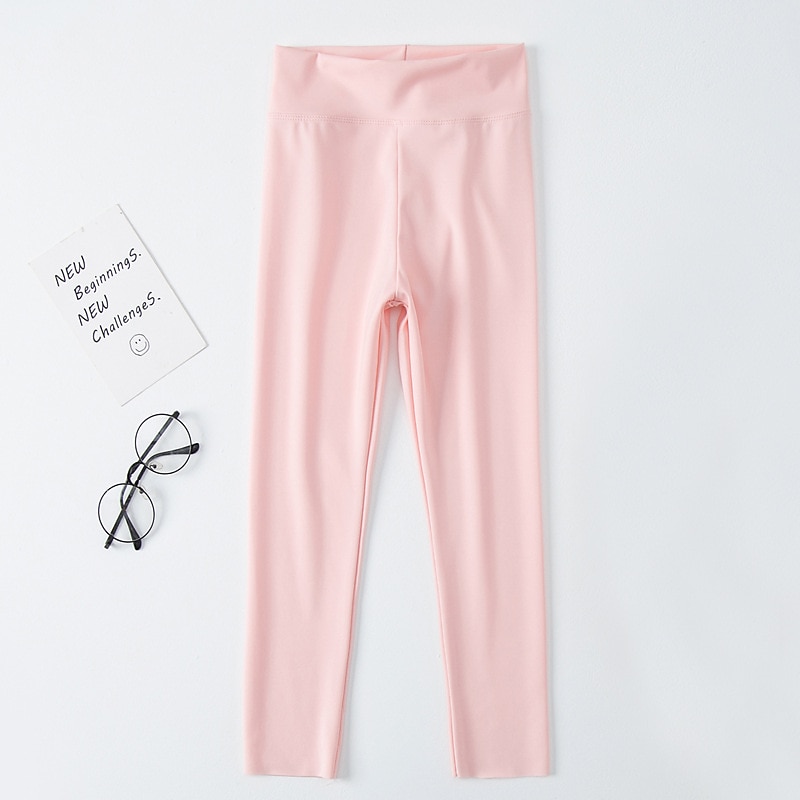 Niños Chica Polainas Color sólido Activo Entrenamiento 7-13 años Primavera Negro Blanco Rosa 2026 - $11.99 –P15
