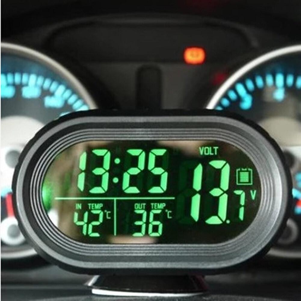 Автомобильные цифровые часы, термометр, авто 12 В-24 В, вольтметр, тестер напряжения, 3 в 1, автомобильные часы, автомобильные светодиодные светящиеся часы 2025 - $24.99 –P6