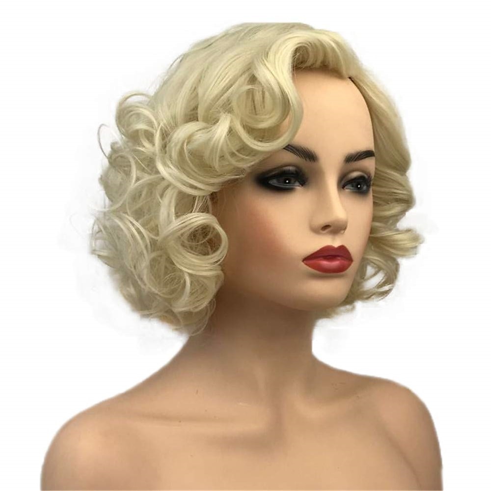 Vinger Golf Perzik Synthetisch Haar voor Vrouwen 1920s Vintage Cosplay Carnaval Feest Dagelijks Gewone Draag Korte Krullende Perzik Halloween Perziken 2025 - $19.99 –P9