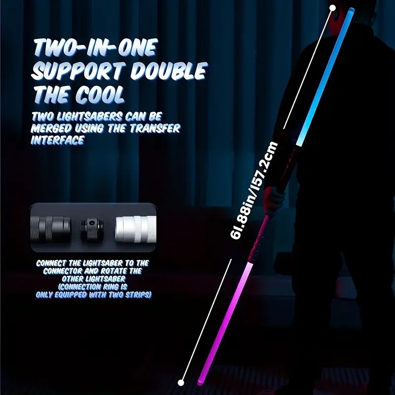 Light Up Toys Metal Hilt 3 Sound Modes Rechargeable Force FX Heavy Dueling Light Toys Set Cosplay Children Adults for Hallown for Christmas Gifts 2025 - $61.99 –P8