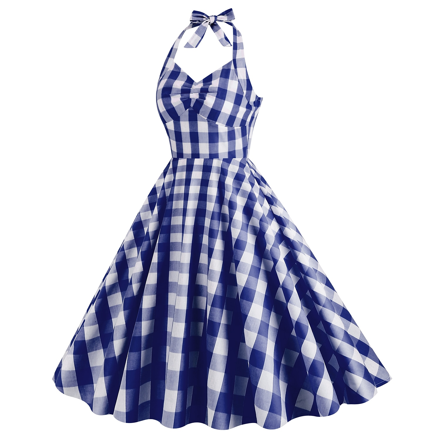 Kockás Retró 1950-es A-Line ruha Swing ruha Flare ruha Ujjatlan Kockás Tarkán szőtt pamutszövet Női Lány Valentin nap Vakáció Zsúr Alkalmi / Napi Felnőttek Ruha Hazatérő ruhák Nyár 2025 - $35.99 –P11
