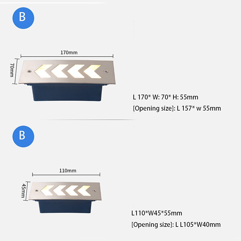 luz led subterrânea de aço inoxidável ip67 à prova dwaterproof água ao ar livre luzes de chão embutidas adequadas para degraus e cantos 85-265v de 2026 por $21.99 –P2