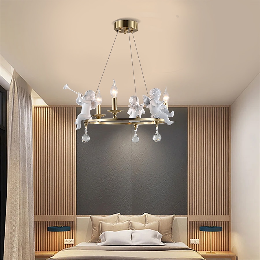 candelabro de vela de fazenda anjo 3/6-luz 55/70 cm para sala de estar, luminária de teto pingente industrial rústica, luminária de teto vintage para quarto corredor cozinha sala de jantar foyer de 2026 por $575.89 –P12