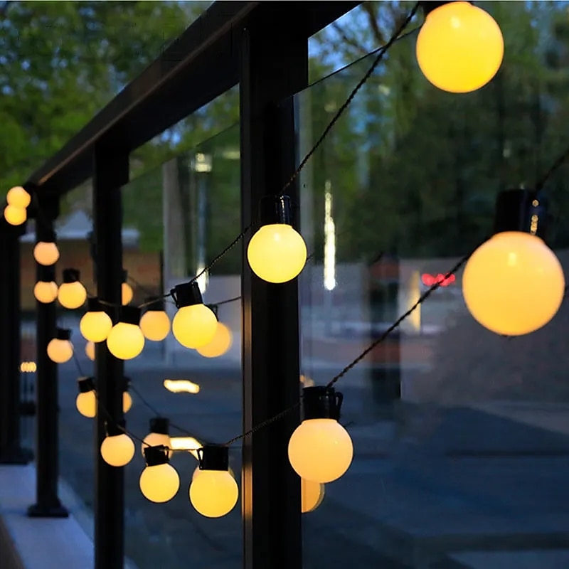 g50 globe pære led fe string lys utendørs lys gate bryllup hage uteplass julepynt lys 220v eu plugg 2025 - $24.99 –P7