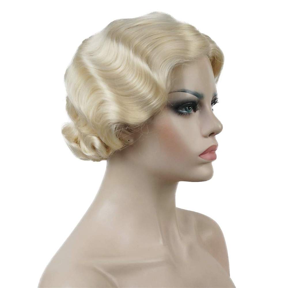 Parrucca Vintage Festa Cosplay Leggera Butterscotch Capelli Corti Ondulati Flapper Accessorio Parrucca Halloween del 2025 a $19.49 –P12