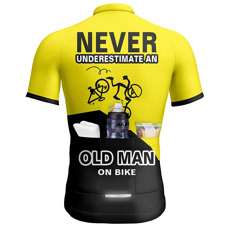 Herr Cykeltröja Kortärmad Cykel Tröja Överdelar med 3 bakfickor Bergscykling Vägcykling Andningsfunktion Snabb tork Fuktabsorberande Reflexremsa Gul Röd Orange Grafisk Polyester sporter Kläder 2025 - $28.99 –P7