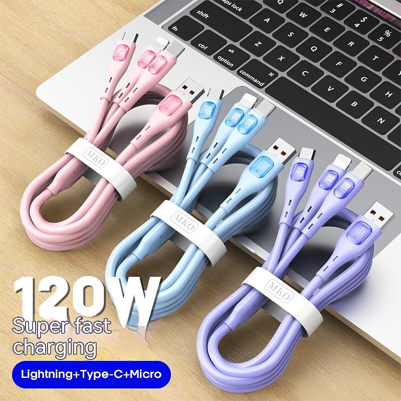 3 in 1 ontwerp voor mac 120w usb c multi snellaadkabel 3in1 meerdere telefoonoplader kabel usb c multikabel met type c/micro usb/ip voor samsung s23 s22 s21 voor iphone 14 13 12 11 x xs 8 7 pad 2025 - $12.99 –P1