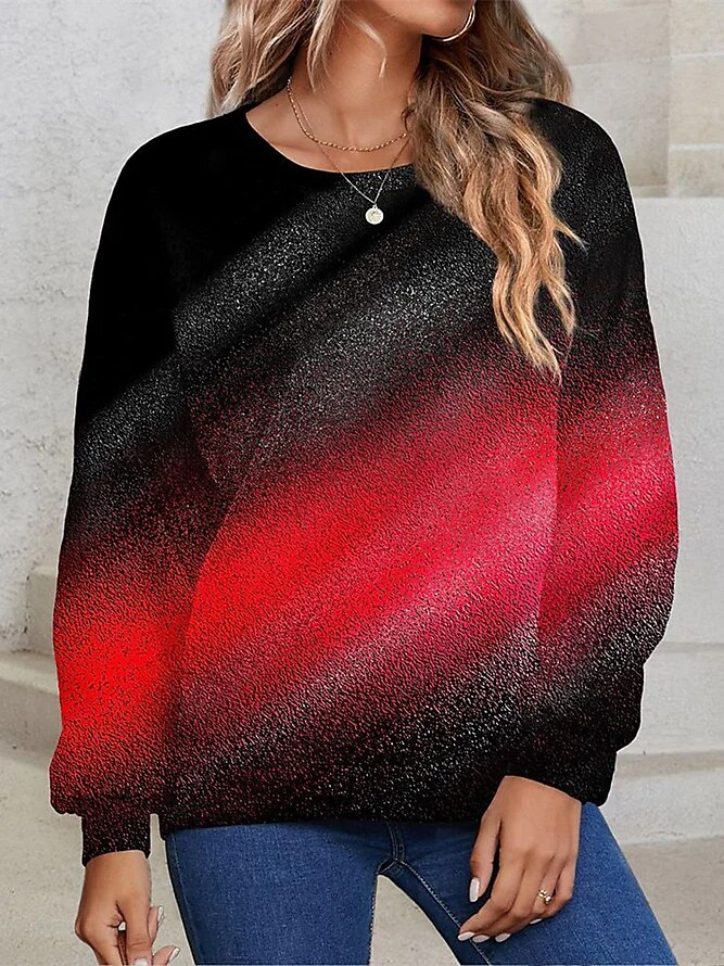 dámská mikina pulovr polyester color block street casual sportovní basic neon & světlý top s kulatým výstřihem, dlouhým rukávem, mikroelastický pad & zimní comfrt prodyšná měkká tkanina 2025 - $27.99 –P5