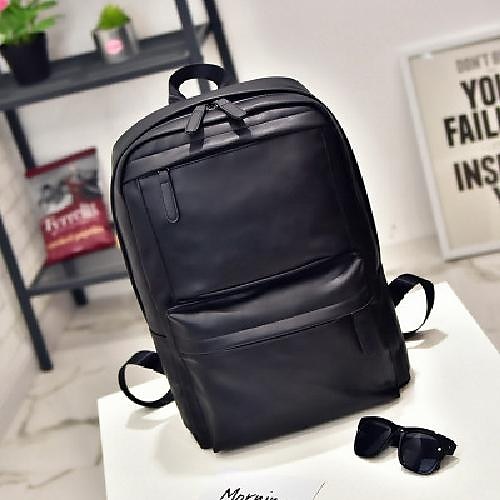 Sac à dos en similicuir noir pour homme avec poche avant zippée – Sac élégant et imperméable pour ordinateur portable, idéal pour le travail, l'université ou les déplacements quotidiens de 2025 ? $26.99 –P15