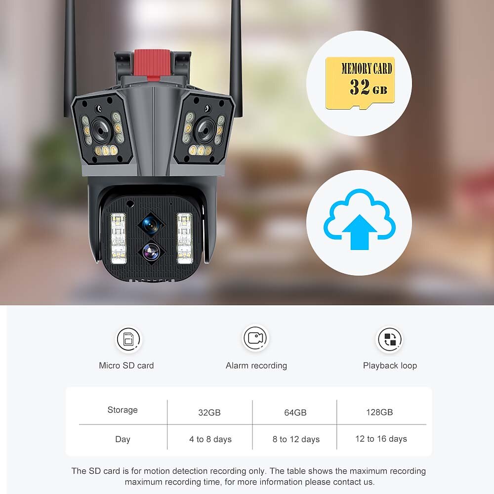 16MP 8K WiFi IP Camera 10X Zoom 4K Outdoor Security Camera Surveillance AI Track Four Lens Three Screen Mini Street Camera 360° 2025 - $182.99 –P19