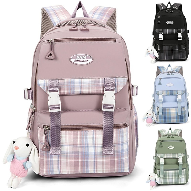 školní batoh bookbag kreslená mřížka pro studenty chlapce dívky multifunkční voděodolná velkokapacitní oxfordská tkanina školní taška batoh brašna 21,19 palce, dárek do školy 2025 - $36.99 –P1