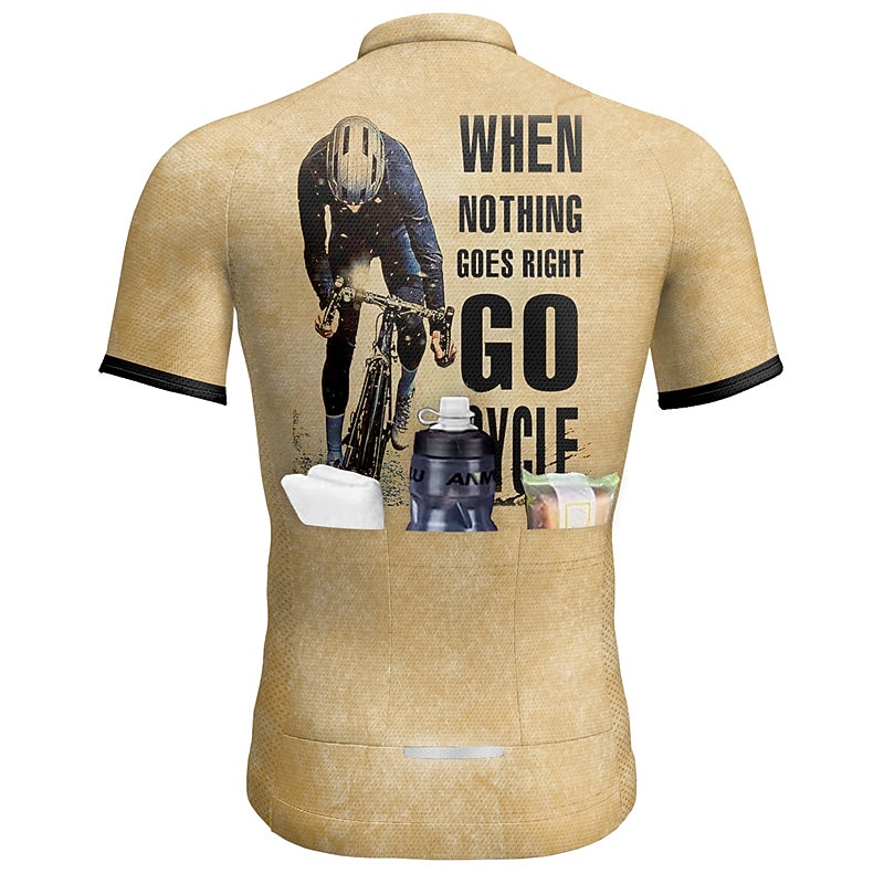Voor heren Wielrenshirt Grafisch Letter en nummer Korte mouw Fietsen Shirt Kleding Bovenlichaam met 3 achterzakken Bergracen Wegwielrennen Sneldrogend Reflecterende strips Achterzak Vochtregelerend 2026 - $30.99 –P8