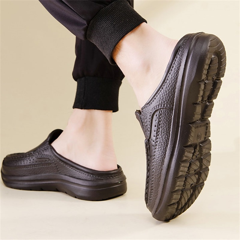 Per uomo Pantofole e infradito Pantofole Taglie forti Pantofole da esterno Informale Stile da spiaggia Esterno Interni Giornaliero PU Traspirante Comodo Antiscivolo Mocassino Nero Marrone Estate del 2025 a $29.99 –P1
