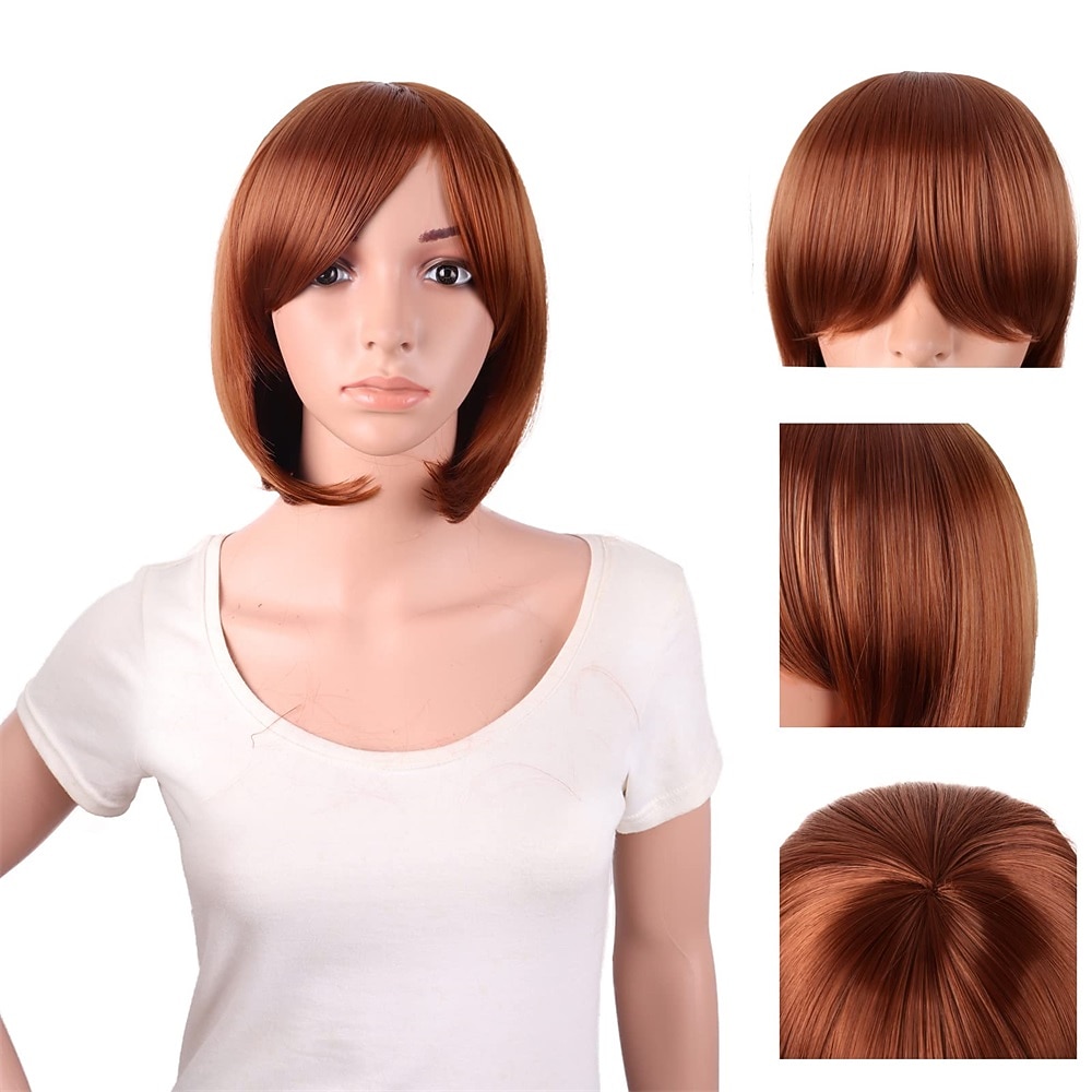 30 cm kort rak peruk för kvinnor BOB peruk Halloween cosplay festperuker 2025 - $14.49 –P9