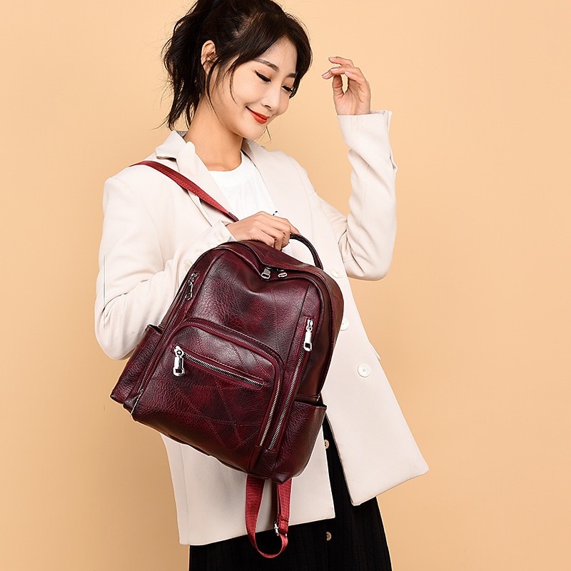 zaino oxford da donna di grande capacità: elegante borsa antifurto per il ritorno a scuola in 4 colori del 2025 a $24.99 -P1