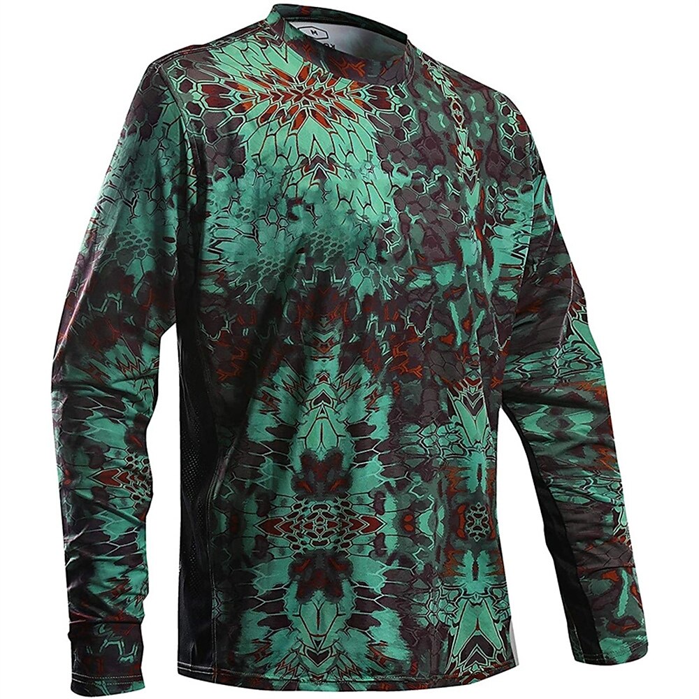 Men's Fishing Shirt Outdoor Long Sleeve UPF50+ UV Protection Breathable  Quick Dry Lightweight Top Summer Spring Outdoor Fishing Camping & Hiking  Black Red Blue 2024 - $17.99