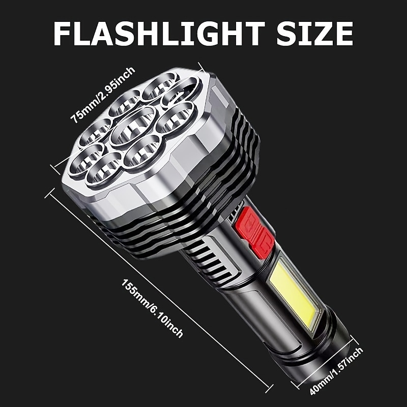 2025年 9 LED 懐中電灯超強力トーチ USB 充電式ハンドヘルドランタン防水ポータブル コレクション – $14.49 –P2