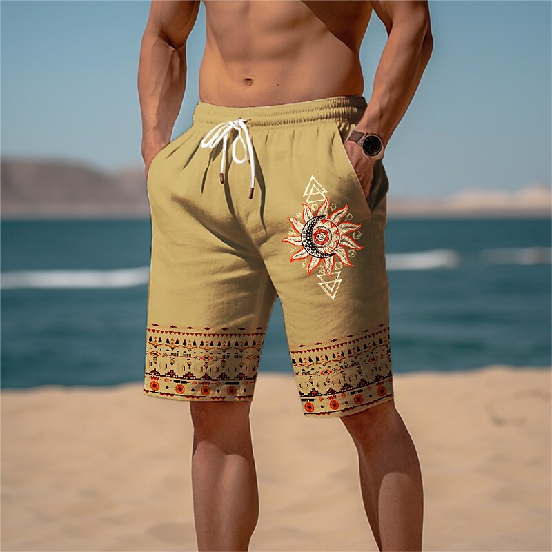 Homens Estampas Abstratas Geometria Shorts de praia Shorts Terry Cintura Média Vintage Estilo Étnico Retro Vintage Diário Feriado Streetwear Com Cordão Cintura elástica Impressão 3D Designer Roupa de 2025 por $19.99 –P1