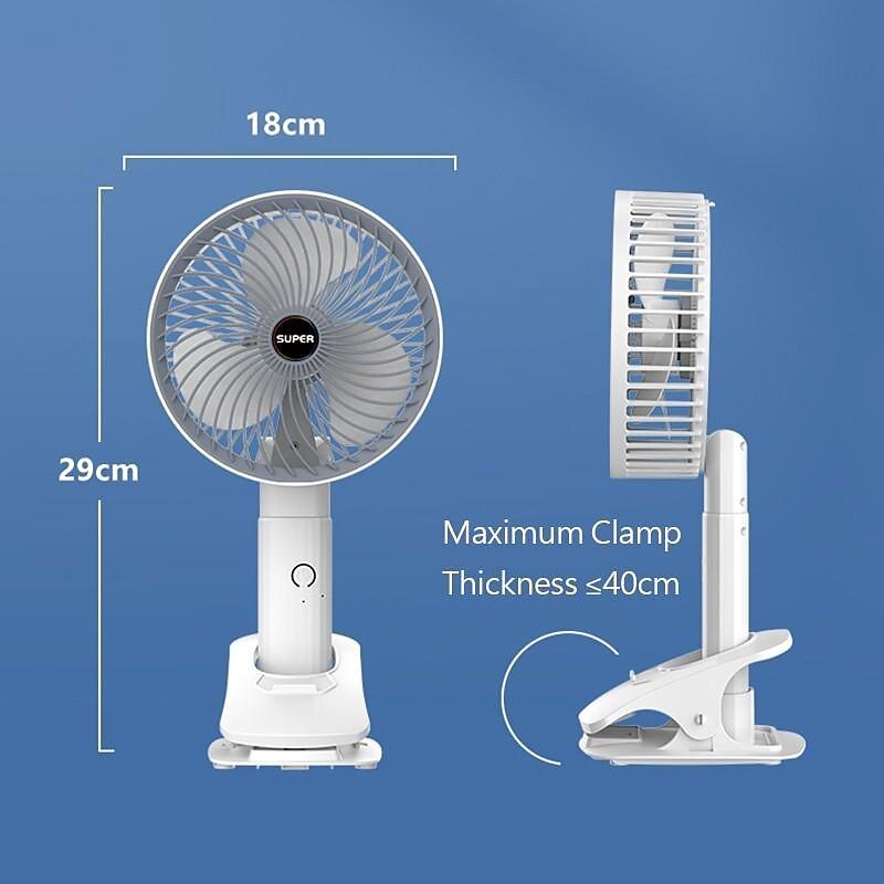 Digitale Display Mini Ventilator – USB Oplaadbare Handheld Ventilator met 3-Snelheden 1200mAh Batterij Laag Geluid Luchtkoeler 2025 - $24.99 –P10