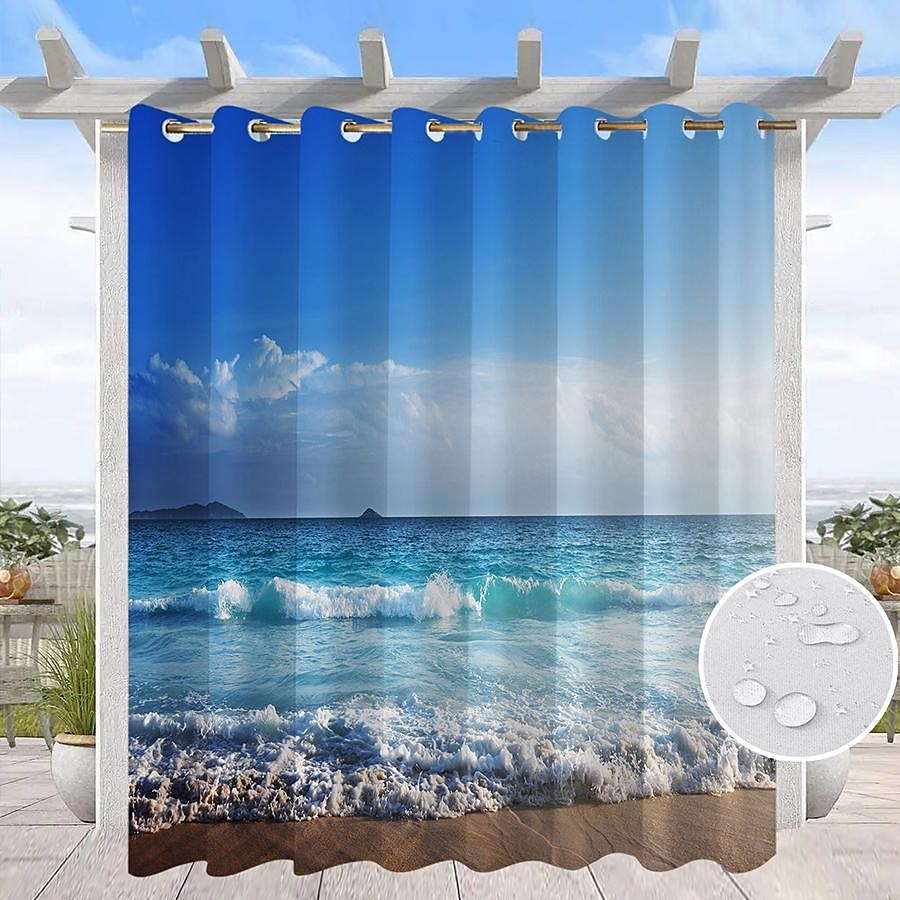 vanntette innendørs utendørs gardiner solsikker for bryllup uteplass tykke privatliv grommet gardiner for bryllup soverom, stue, veranda, pergola, cabana 2025 - $34.99 –P13