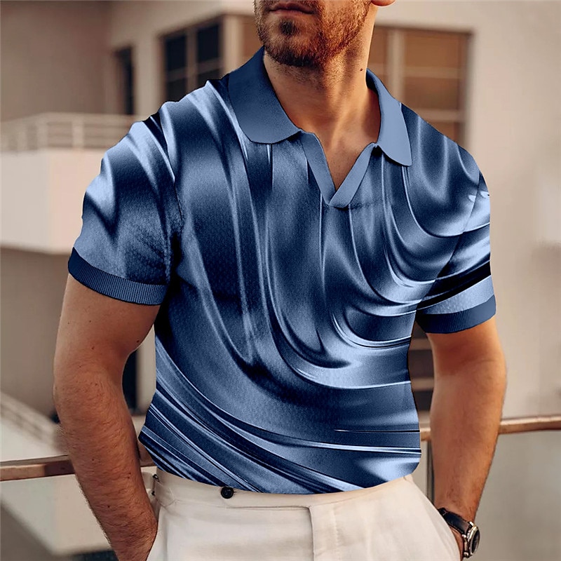 Pánské Grafika Polokošile Golfová košile Krátký rukáv Polo tričko Do V Na běžné nošení Oblečení na dovolenou Rave Wear Párty oblečení 3D tisk Námořnická modř Vodní modrá Hnědá 2025 - $22.99 –P5