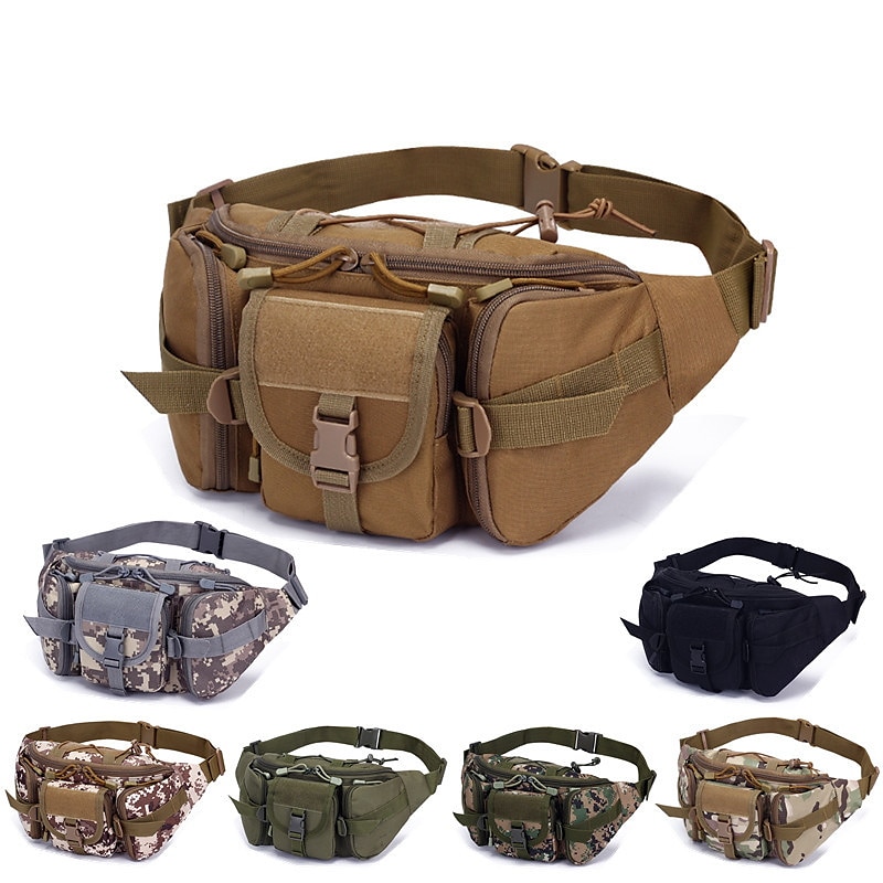 Waterproof Nylon Men Fanny Pack Tactical Hiking Outdoor Camping Waist Bag 