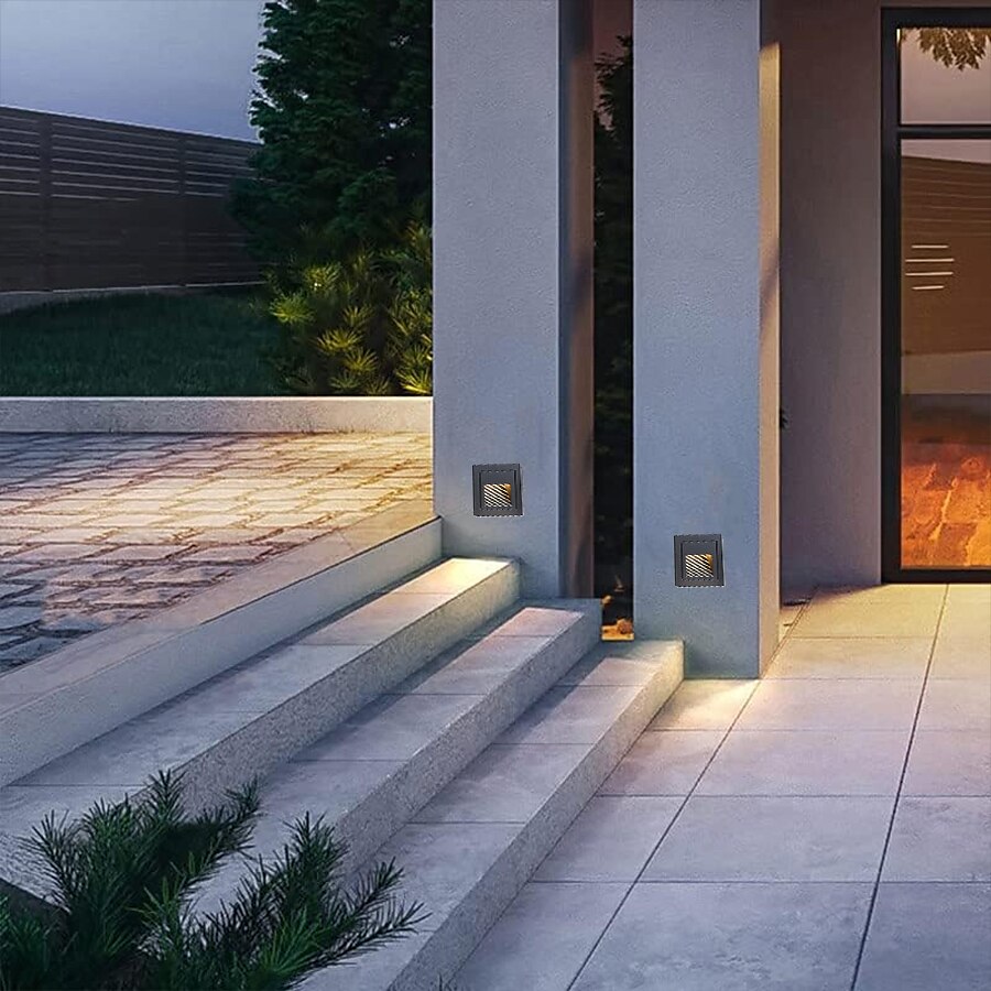 luci per gradini luci per scale a led per interni bianco caldo/bianco 3000k/6000k luci impermeabili ip65 per gradini, nero 110-240 v del 2025 a $16.49 –P17