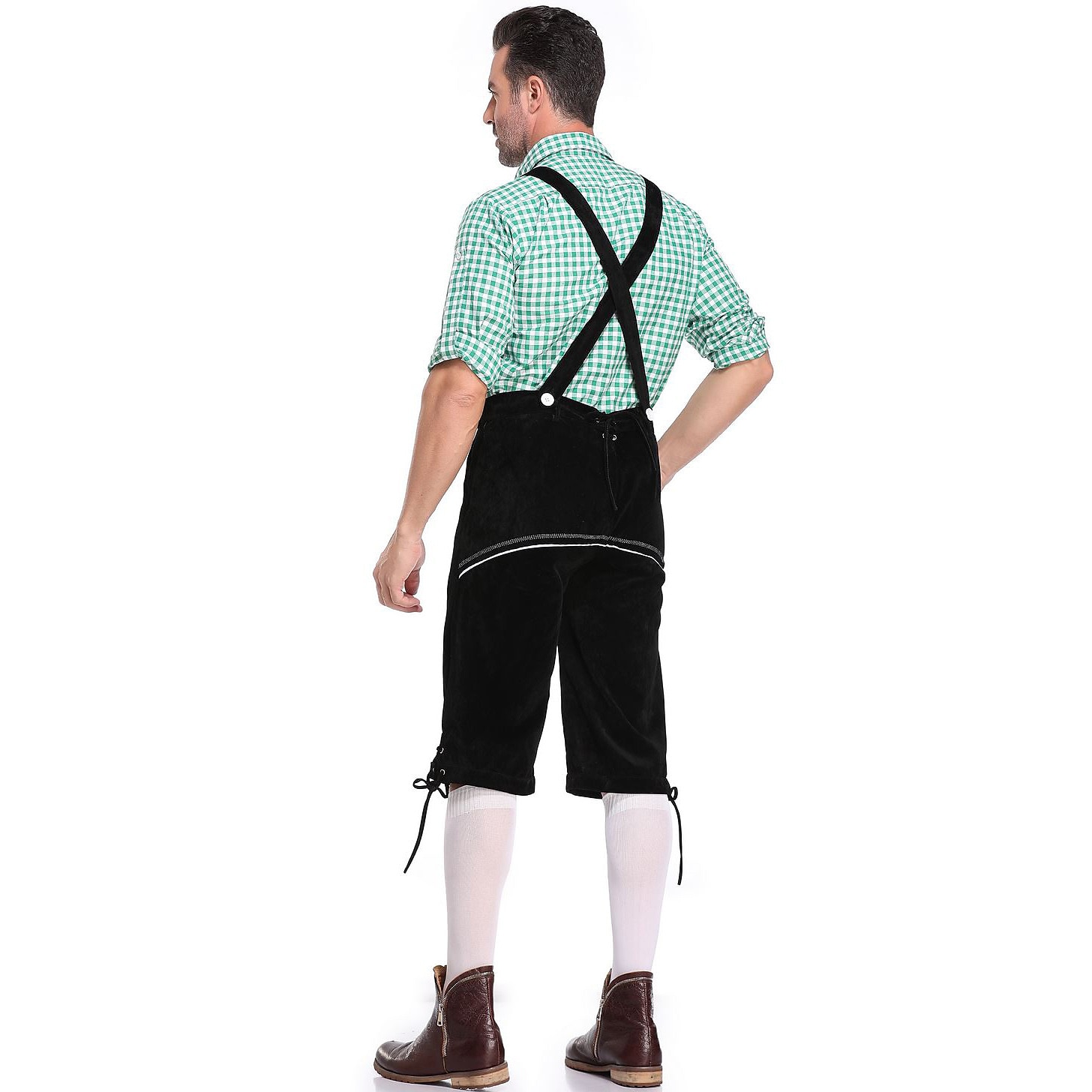 Birra Oktoberfest Costume Lederhosen Camicia Cappello alpino Bavarese Bavarese Tedesco Monaco di Baviera Prati Per uomo Panno in stile tradizionale Blusa Shorts Cappello del 2025 a $61.99 –P7