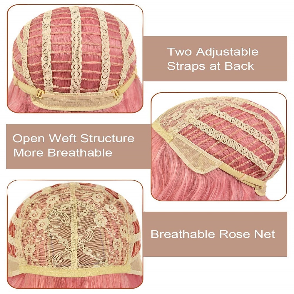 Frauen 16 Zoll mittellange Wasserwelle Regenbogen bunte Mode tägliche  Cosplay-Perücke 2025 - €16, image size:1000x1000