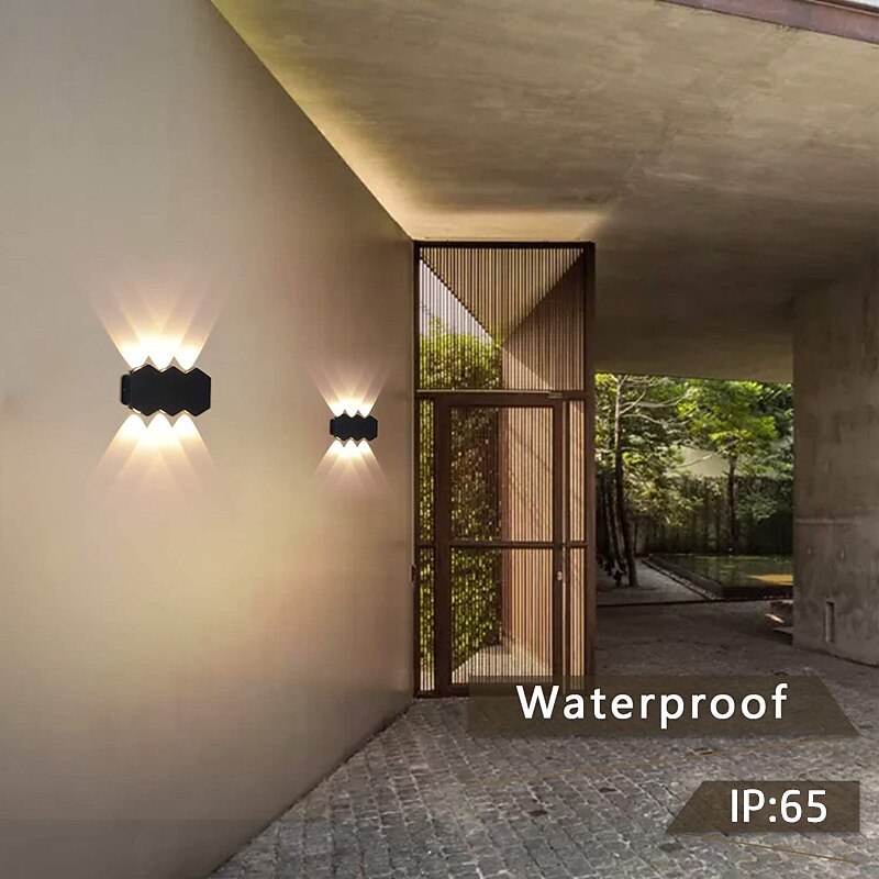 Led buiten wandlamp 2w 4w 6w 8w up/down verlichting indoor dubbele kop gebogen waterdichte ip65 wandlamp moderne slaapkamer lamp ac85-265v 2025 - $16.49 –P9