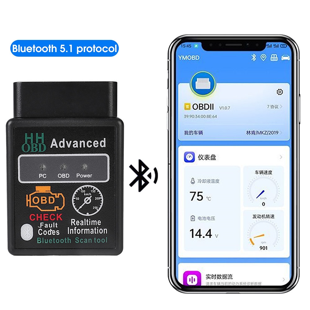 Fashion V02H2-1 V2.1 BT 2.0 Interface OBDII Car Diagnostic Scanner Code Reader Tool for Android 2025 - $13.99 –P3