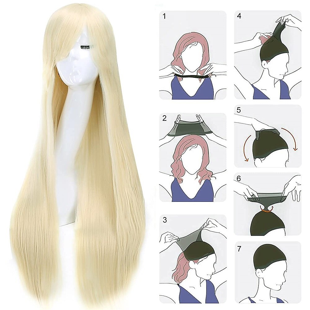 perruques 32 80cm longue ligne droite anime mode femmes cosplay perruque fête perruque carnaval cosplay fête perruques de 2025 ? GBP £10 –P6