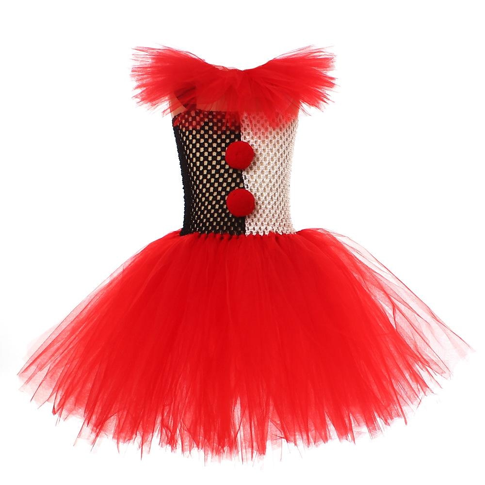 Burlesk / Klovn Pennywise Karnevalskostyme Kjoler Cosplay kostyme Maskerade Drakter Jente Barne Fest Maskerade Karneval Barnas Dag Enkelt karnevalskostyme 2025 - $37.99 –P7
