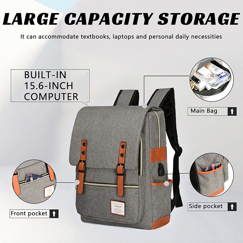 Vintage 16 inch Laptop Backpack Women Canvas Bags Men canvas Travel Leisure Backpacks Retro Casual Bag School Bags For Teenagers, Back to School Gift 2026 - $35.99 –P2