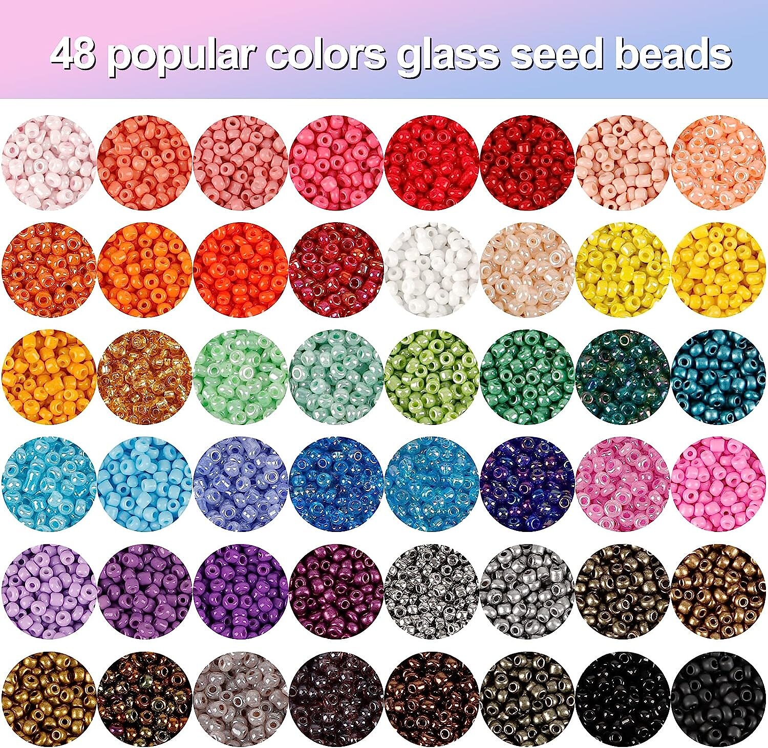 36000pcs perles de rocaille en verre 2mm perles 48 couleurs 12/0 petites perles de bracelets et 260 perles de lettre pour l'artisanat de fabrication de bijoux, kit de fabrication de bracelets de 2025 ? $26.99 –P2