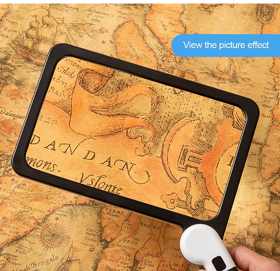 Full-Page 5X Magnifying Glass for Reading, Folding Lighted Magnifier with 48 LED Lights, Handheld Rectangular Lens for Seniors 2025 - $23.99 –P13