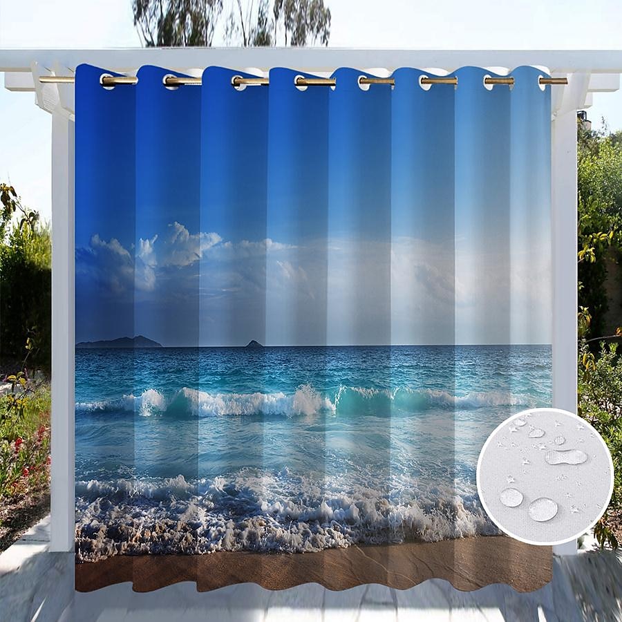 vanntette innendørs utendørs gardiner solsikker for bryllup uteplass tykke privatliv grommet gardiner for bryllup soverom, stue, veranda, pergola, cabana 2025 - $34.99 –P12