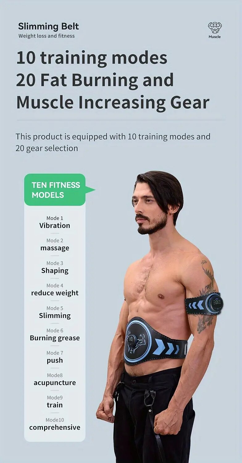 Abdominal Muscle Training Fitness Waist Belt For Fat Burning And Weight Loss Exercise Abdominal Trainer 2025 - $26.99 –P9