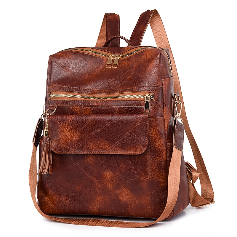 anti-theft leather backpack women vintage shoulder bag ladies – The Clever Travel Company When the leather to make long Anti-Theft Vintage PU Soft Leather