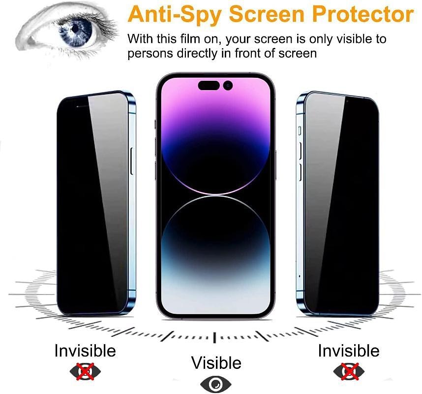 3 pcs Screen Protector For Apple iPhone 16 iPhone 15 Pro Max Plus iPhone 14 13 12 11 Pro Max Mini X XR XS Max 8 7 Plus Tempered Glass Privacy Anti-Spy 9H Hardness Anti-Fingerprint Explosion Proof 3D 2025 - $13.99 –P8