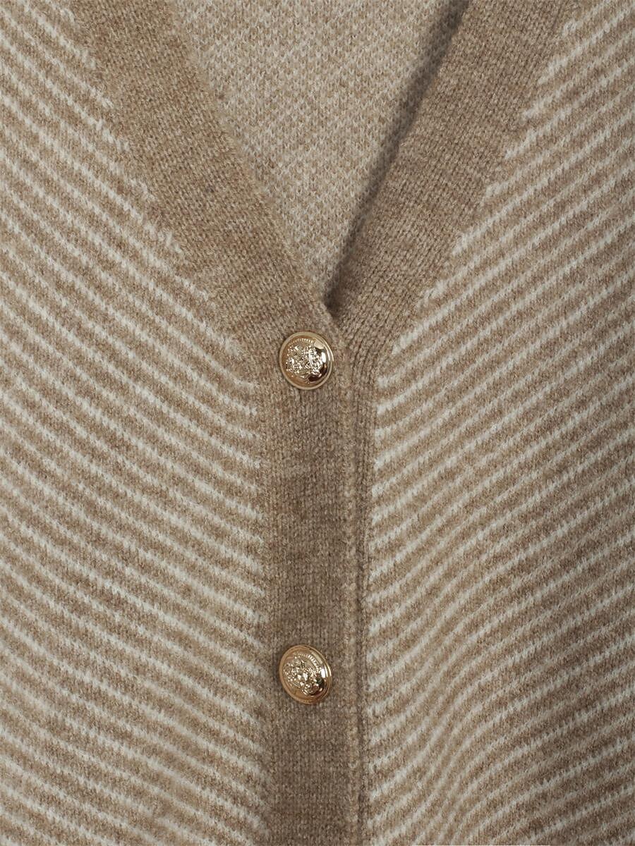 Women's Cardigan Sweater V Neck Ribbed Knit Acrylic Polyester Button Print Summer Fall Long Outdoor Daily Going out Stylish Casual Soft Long Sleeve Striped White Camel Light Blue One-Size 2023 - US $43.99 –P14