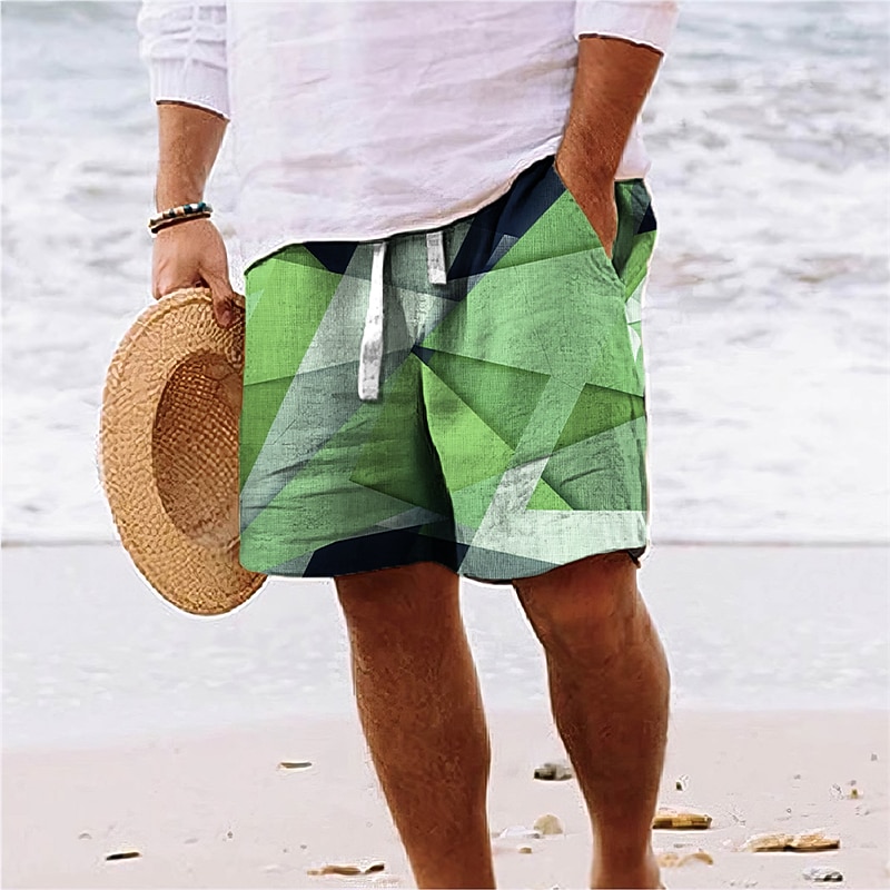 Homens Gráfico Bloco de cor Retalhos Calção Shorts de verão Shorts de praia Cintura Média Roupa de rua Havaiana Designer Casual Diário Feriado Cintura elástica Impressão 3D Com Cordão Designer Roupa de 2025 por $19.99 –P2