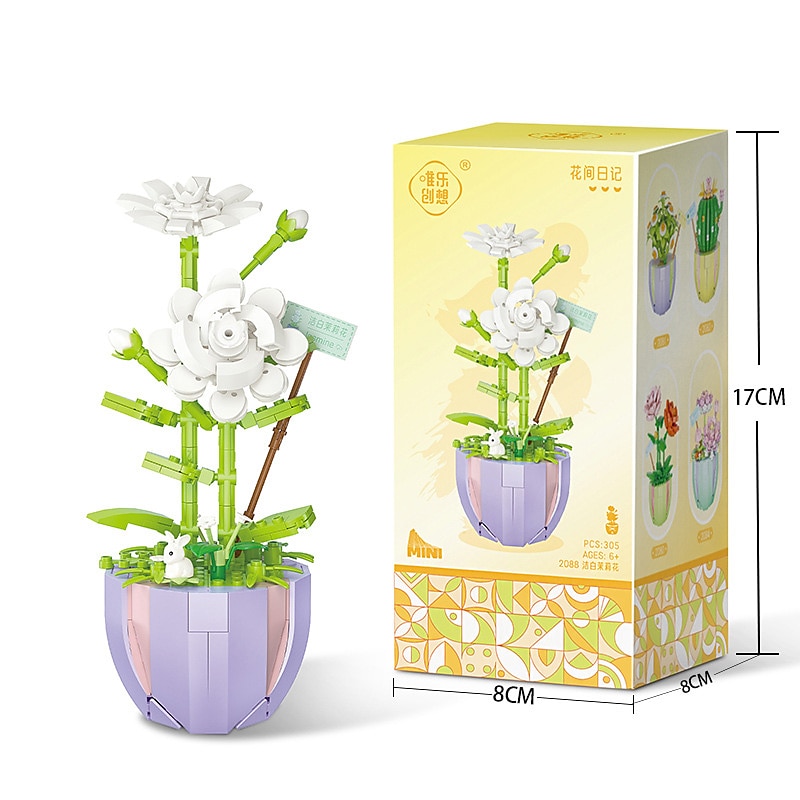 cadouri de ziua femeii compatibile cu asamblarea puzzle-urilor jucării blocuri de construcție cu particule mici flori carne plante în ghivece decorațiuni pentru buchet cadouri pentru fete cadouri de 2025 - $19.99 –P14