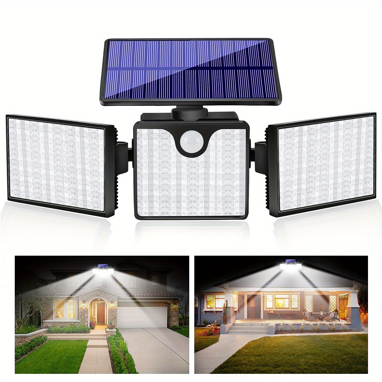 266leds solární nástěnná svítidla ultra jasné vodotěsné otočné světlo s pohybovým senzorem pro venkovní zeď na verandě 2025 - $39.99 –P1