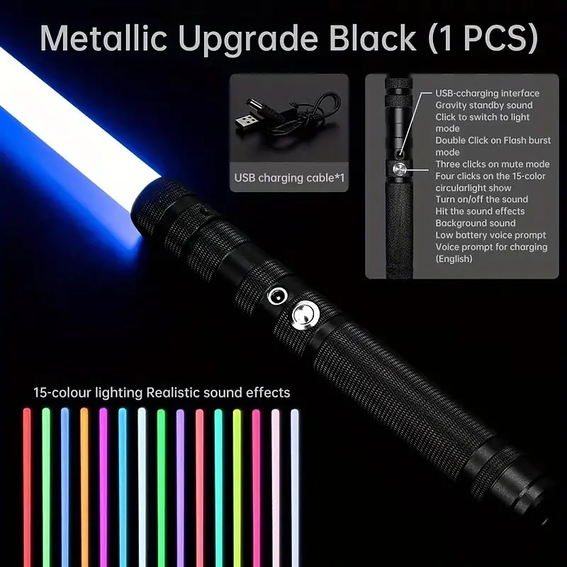 Light Up Toys Metal Hilt 3 Sound Modes Rechargeable Force FX Heavy Dueling Light Toys Set Cosplay Children Adults for Hallown for Christmas Gifts 2025 - $61.99 –P1