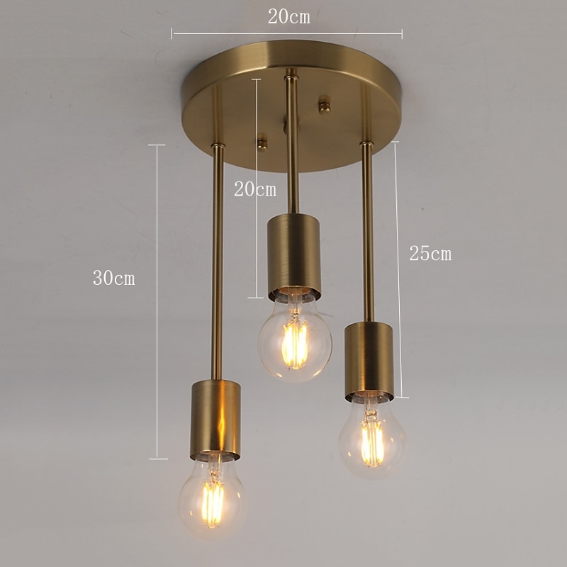 csillár, 3 lámpás retro félig süllyesztett mennyezeti lámpatest, mennyezeti lámpa lépcsőhöz veranda előszoba bejárati konyha 110-240V 2025 - $90.99 –P5