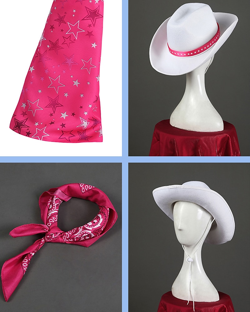 Hot Pink Cowgirl Set Doll Movie Cosplay Costume Masquerade Girls' Movie Cosplay Retro Vintage Vest Pants Scarf Masquerade Halloween 2025 - $57.99 –P11