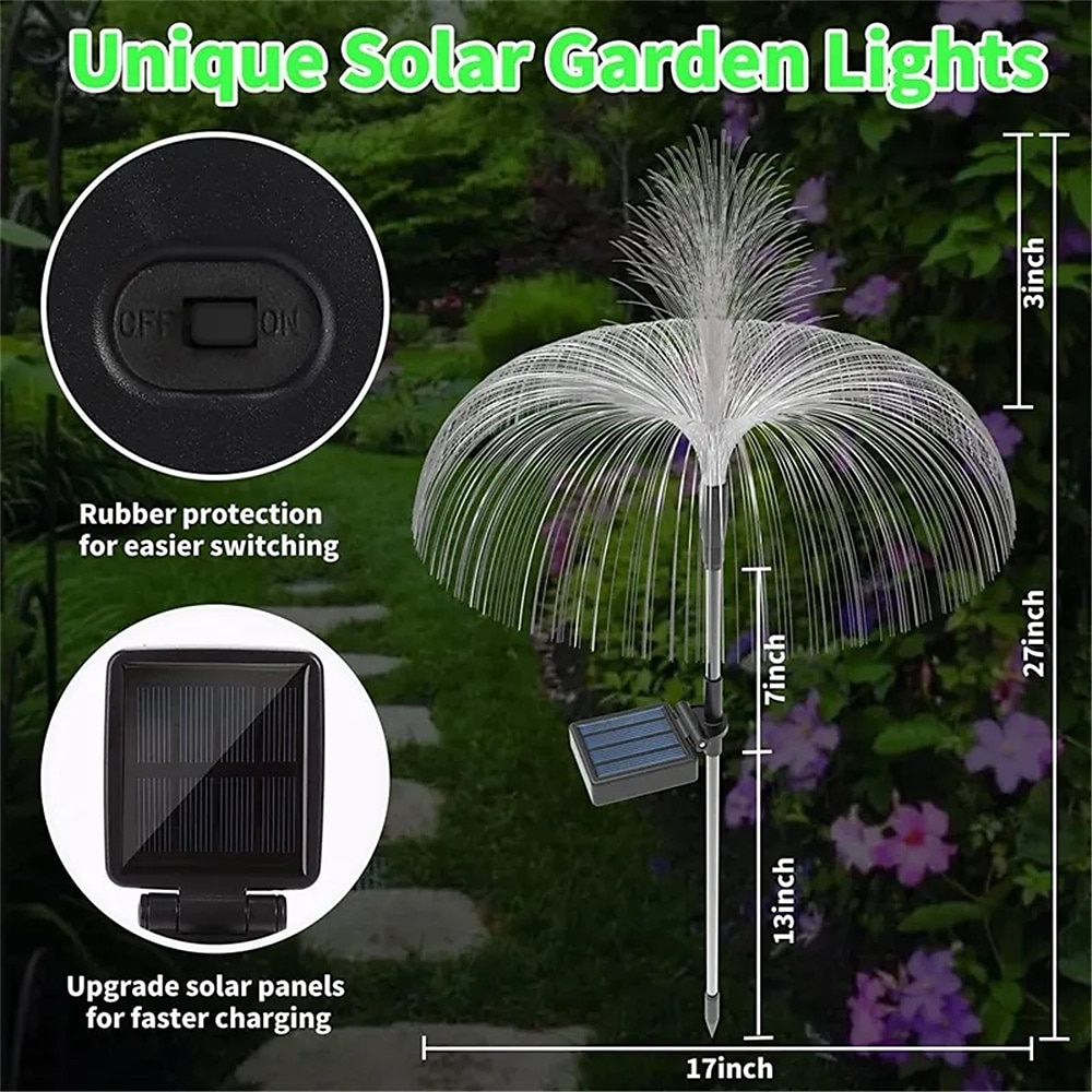 Solar LED Jellyfish Lights Reed Mushroom Lamp Outdoor Garden Decor Lawn Light 7 Color Change Waterproof Patio Yard Pathway Decor Solar Flowers Lamp 2025 - $15.49 –P2