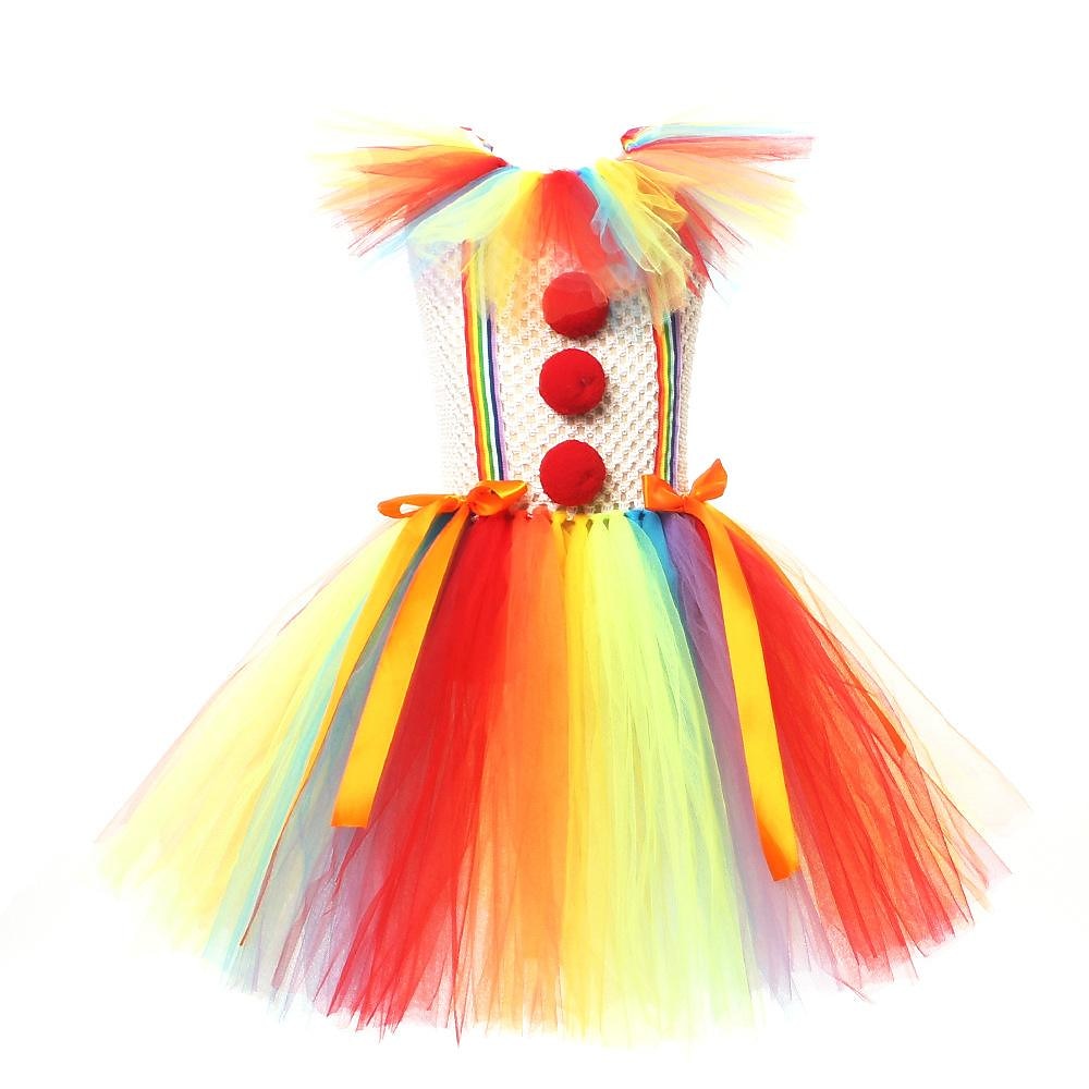 Burlesk / Klovn Pennywise Karnevalskostyme Kjoler Cosplay kostyme Maskerade Drakter Jente Barne Fest Maskerade Karneval Barnas Dag Enkelt karnevalskostyme 2025 - $37.99 –P13